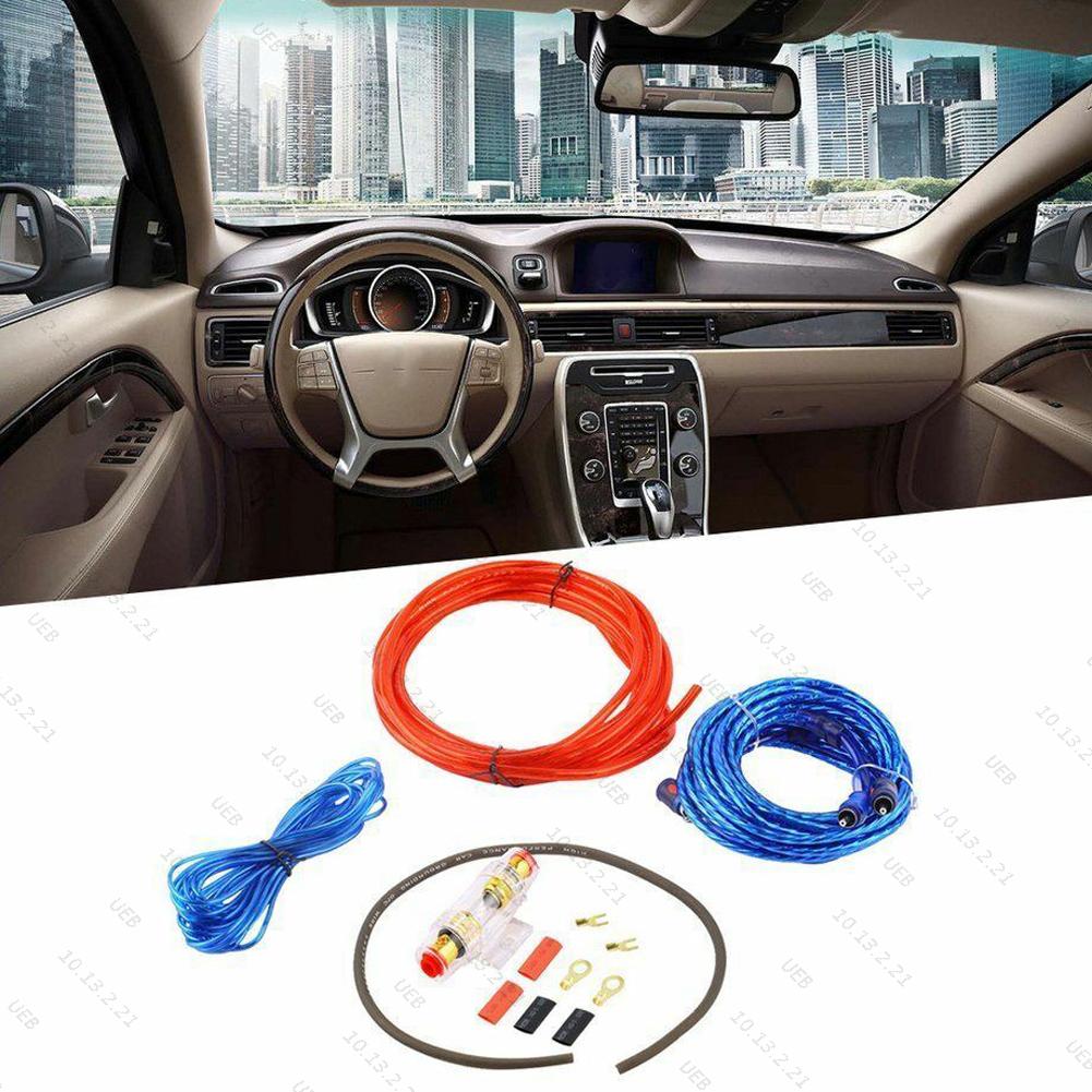 1500W Car Subwoofer Cable 8GA Audio Speakers Wiring Kit 60 AMP Fuse Holder Car Power Amplifier Wiring Kit for Auto Vehicle Parts