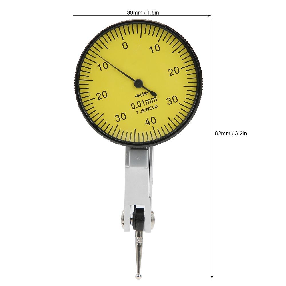 0-0.8mm Range Dial Test Indicator Yellow High Accuracy Gauge  For Machine Setup