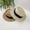 Korean Style Straw Woven Hat Flat Brim Women's Sun Hat Fashion Sunscreen Bucket Hat  Beach