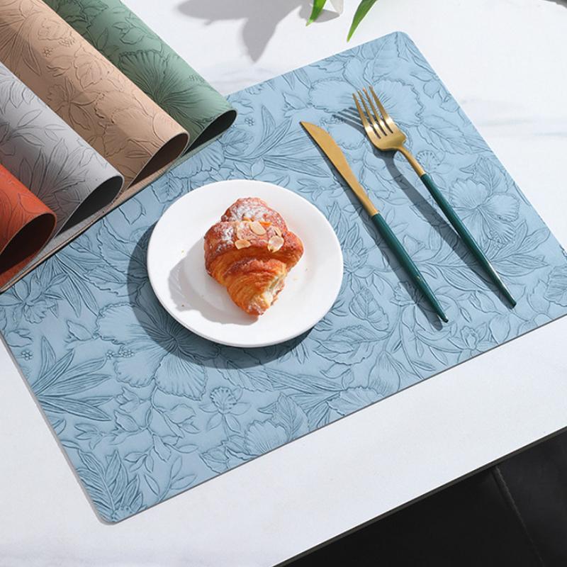 Leather Placemats Heat Resistant Table Dining Washable Place Mat Oil Resistant And Waterproof Non-Slip Place Mat For Dining