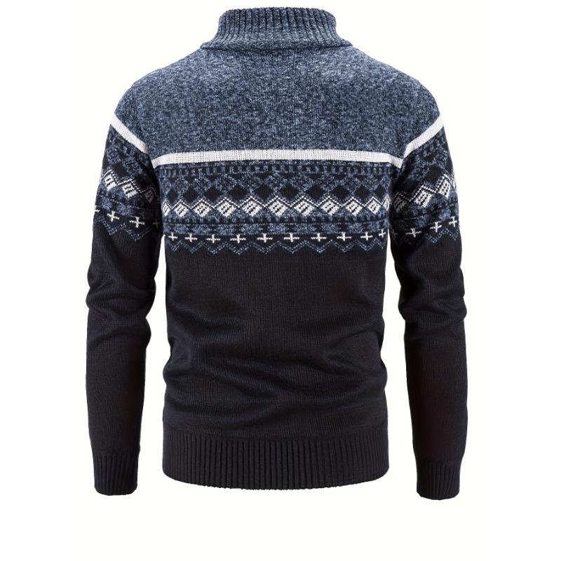 Herrenmode Rollkragen Dickes Samt Business Casual Outfit Hombre Elegante Slim Jacke Strickjacke Pullover