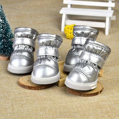 4 Pcs/Sets Puppy Winter Snow Boots Casual Dog Shoes Pet Slip-resistant Waterproof Shoes Teddy Dog Shoe