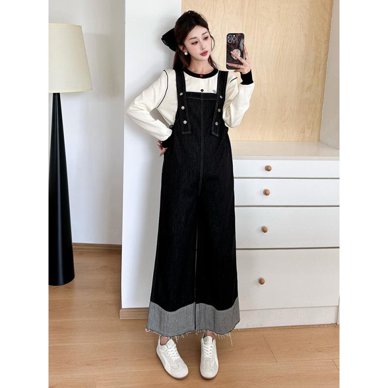 Non-fade Maternity Denim Overalls - Age-defying, Slimming, Loose Fit 2XL