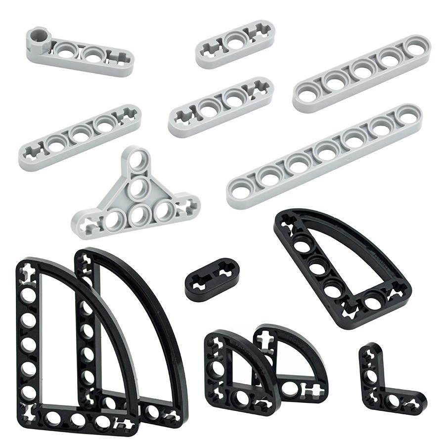Technical Parts Moc Beam L-shape Thin with Axle Hole  DIY Building Blocks Accessories Toy Compatible 11478 32449 32017 Bricks