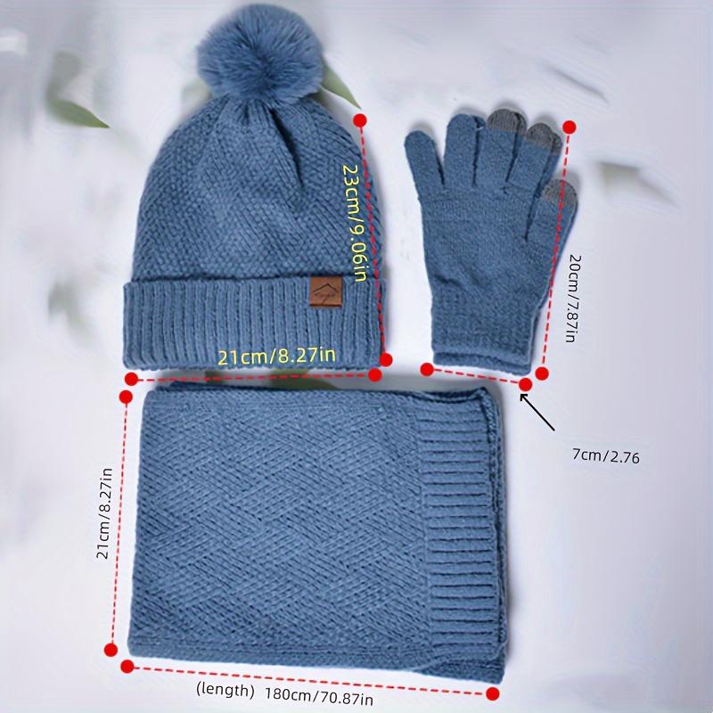 3pc/set Scarf Gloves Beanie Set For Women Trendy Tie Dye Knit Hats Fleece Neck Gaiter Soft Coldproof Beanies Scarves Winter