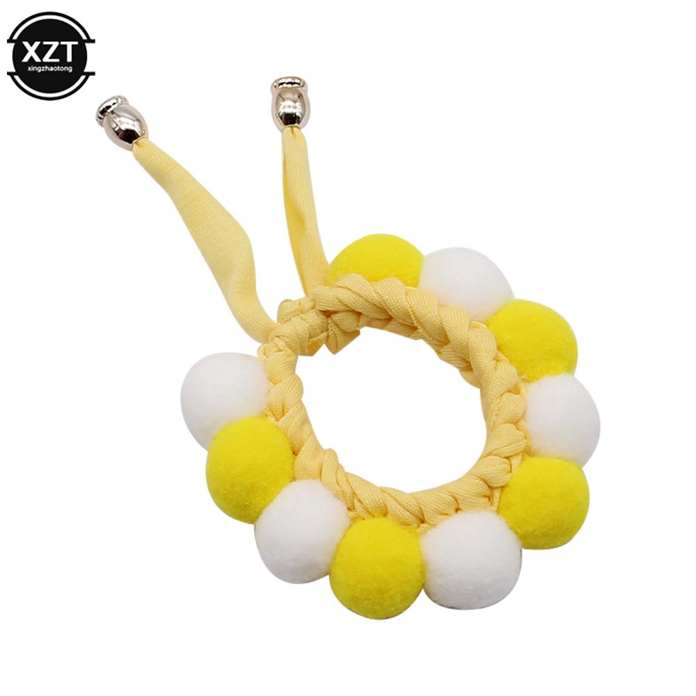 

Lovely Plush Ball Dog Collar Candy Necklace Decoration Collar Puppy Neck Strap with Pearl Yorkie Chihuahua Pug Kitty Collar XS（old） жёлтый