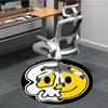 1pz Tappeto Teschio, Smiley, Rotondo Antiscivolo Durevole Grande Formato per Ufficio, Adatto per Ufficio