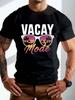 Vakantie Modus Palmboom Zonnebril Grafisch T-shirt Heren Casual Katoen Korte Mouw Vakantie T-shirt