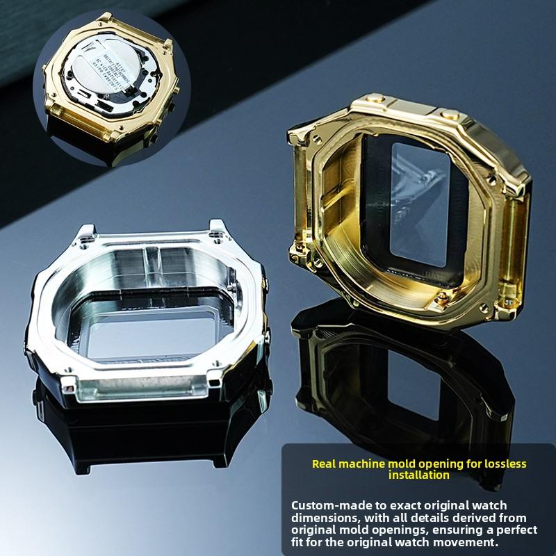 A168 Mod-Kit Stahlgehäuse Uhrenarmband Gehäuse Für G-SHOCK 3299 Casio A168WG Metalllünette Glas Wasserdichter Ring Armband Zubehör