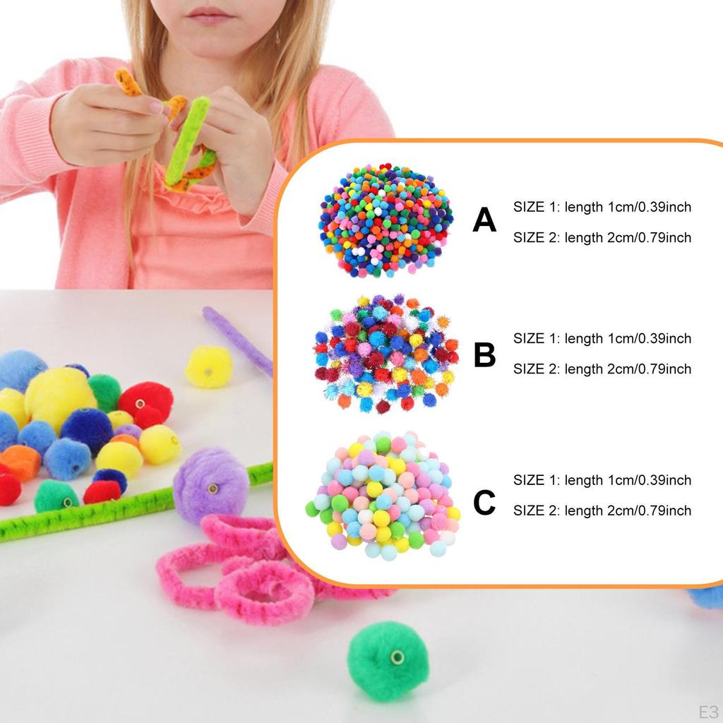 200 kusů pomponů Měkké DIY Kreativní řemesla Umění a pro Hobby Potřeby Dekorace Škola