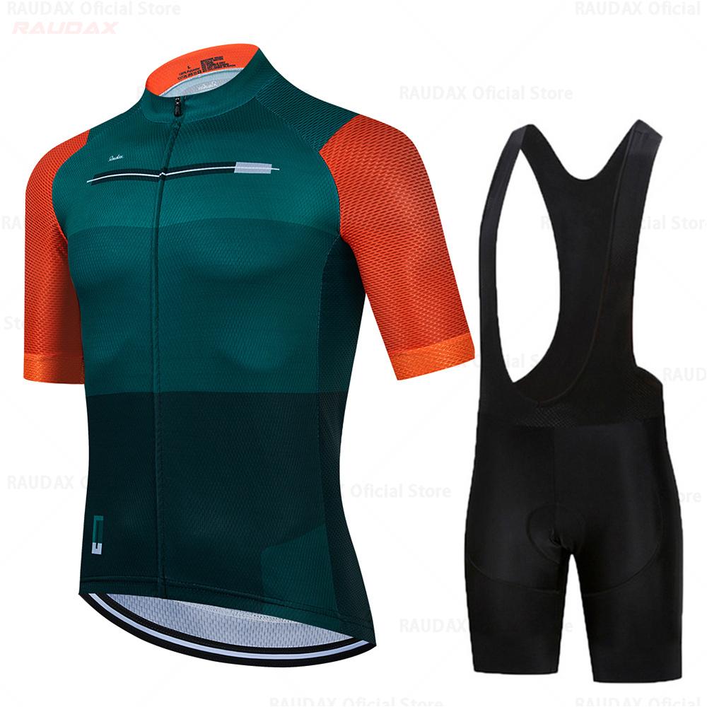 Raudax 2025 Summer Cycling Jersey Set Breathable MTB Twelve Colors Cycling Clothing Mountain Bike Wear Maillot Ropa Ciclismo