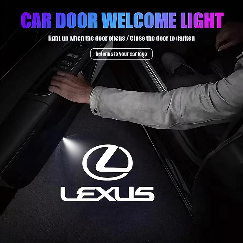 Interior Stickers Car HD Projector Door Light Welcome Lamps Accessories For Lexus F SPORT ES RX NX LS UX LM LX GX LC RZ IS CT GS