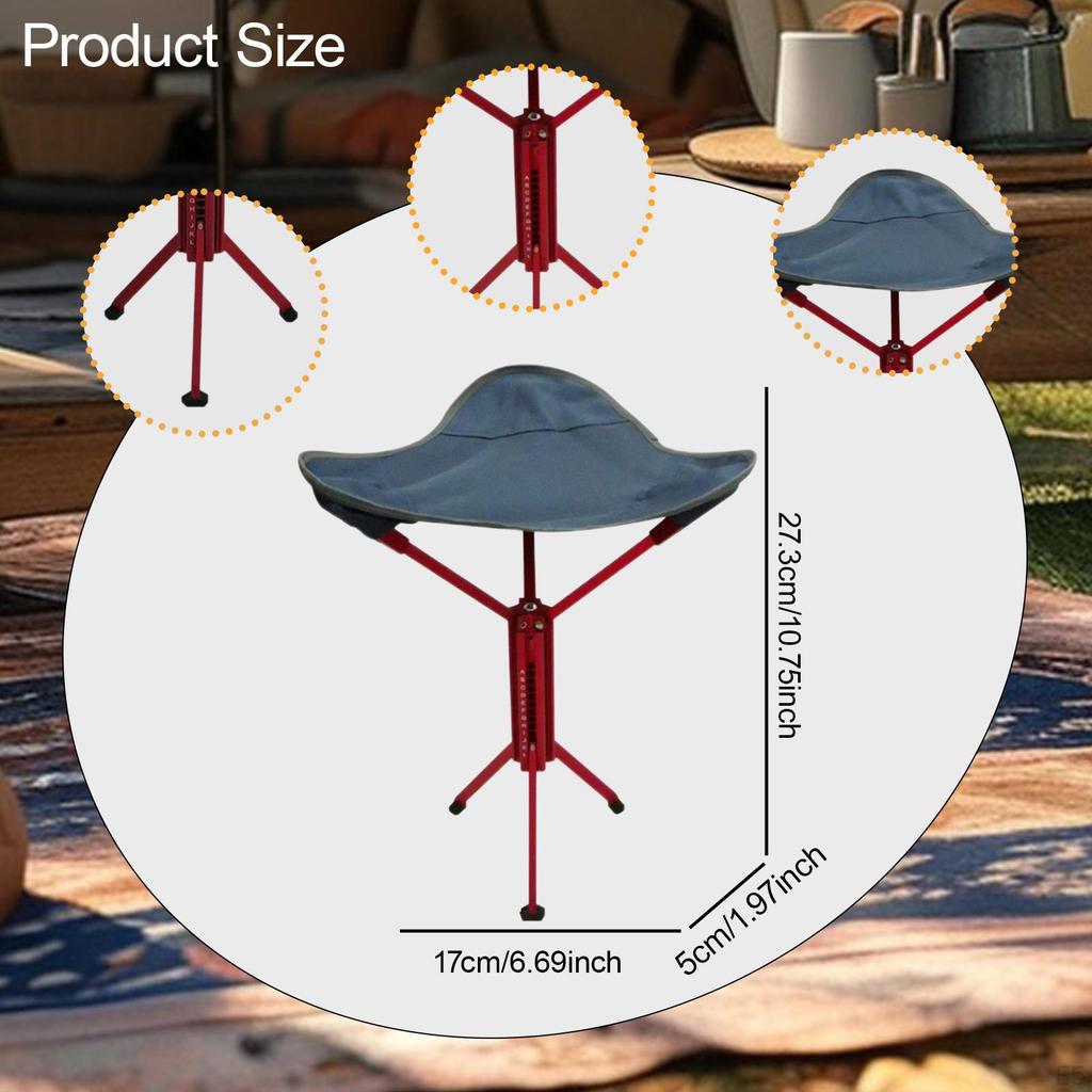 Camping Stool Fishing Tripod Foot Rest Compact Small Foldable Chair Slacker for Picnic Walking