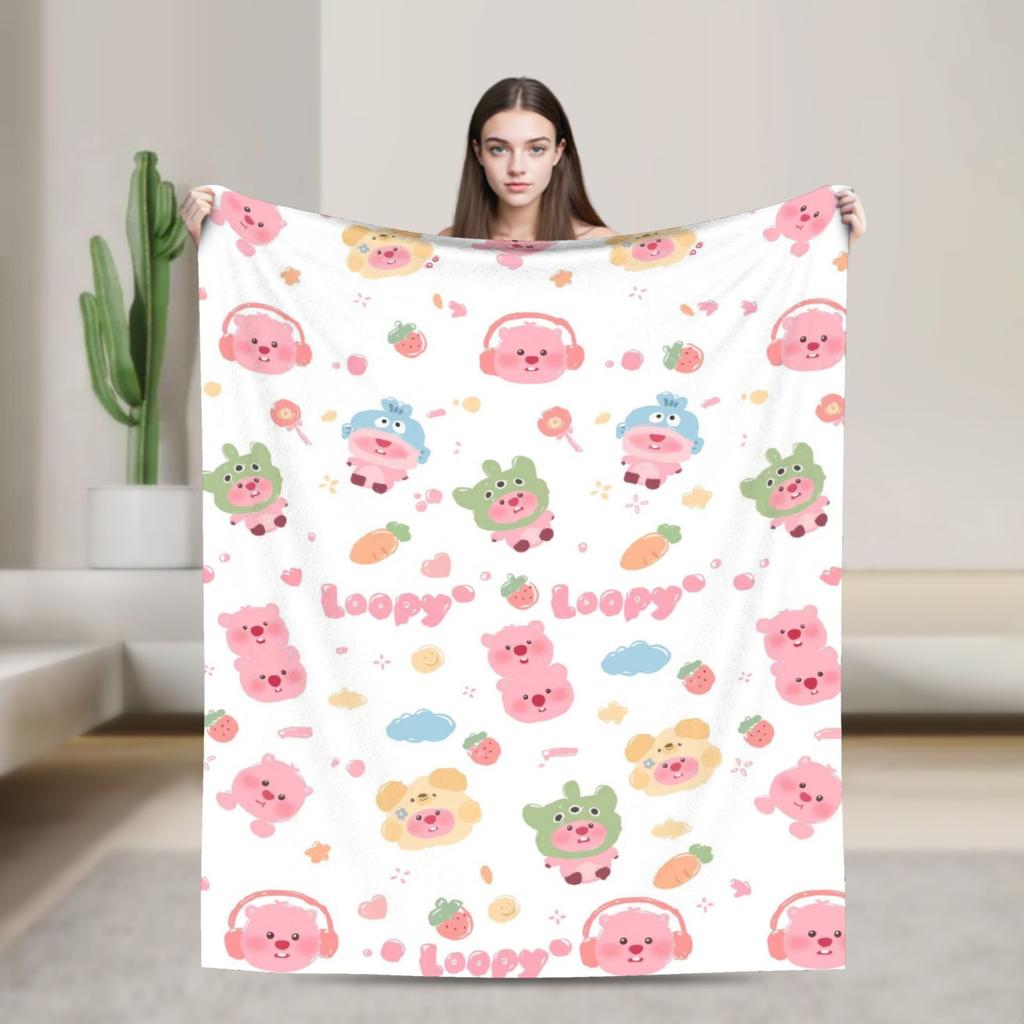 Loopy Pettys Crongs Eddys Pobys Cartoon Fuzzy blanket Pororos Throw blanket for Sofa Bedding Lounge 200x150cm Bedspreads