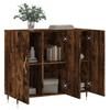 Sideboard Smoked Oak 90 X 34 X 80 Cm Wood Based Material