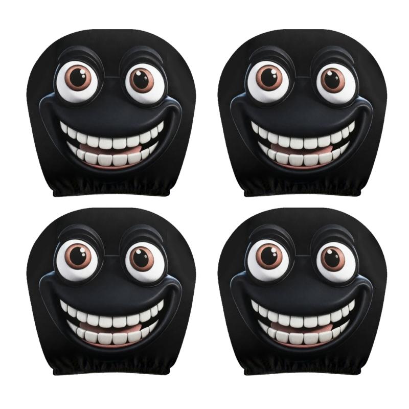 Humorous Car Seat Headrest Covers Frogs Design Strong Polyester Headrest Protector Easy Installation Auto Accessories