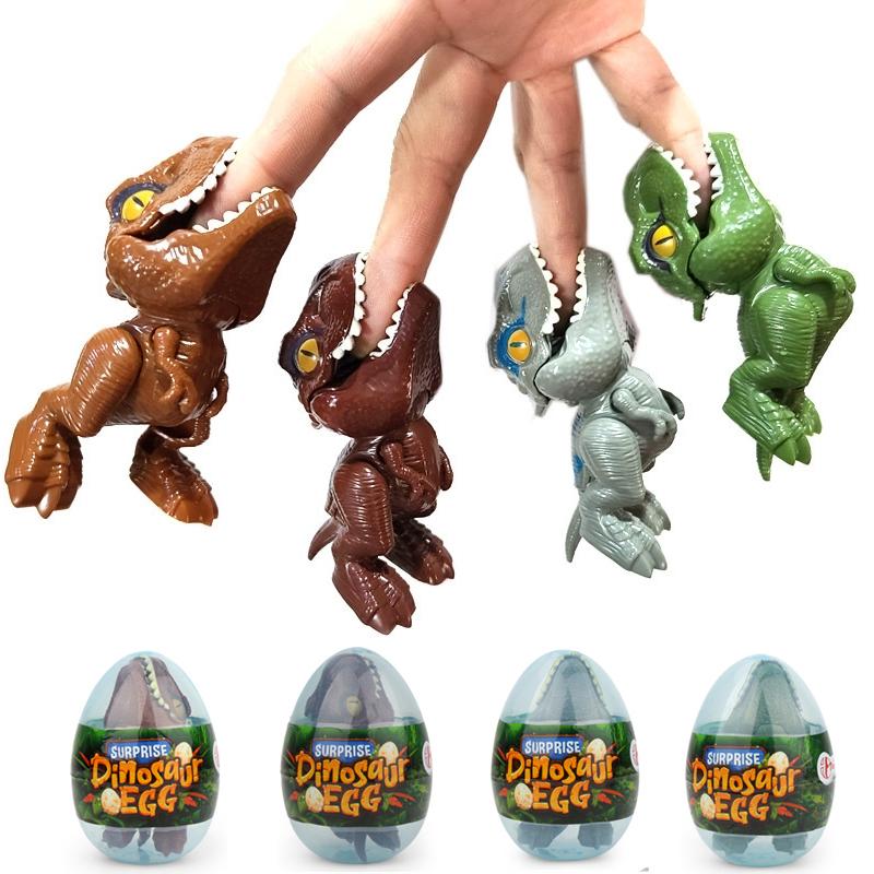Finger Dinosaur Egg Toys For Kids Simulation Biting Hand Movable Joints Jurassic Dino Model Tricky Toy Creative Birthday Gifts