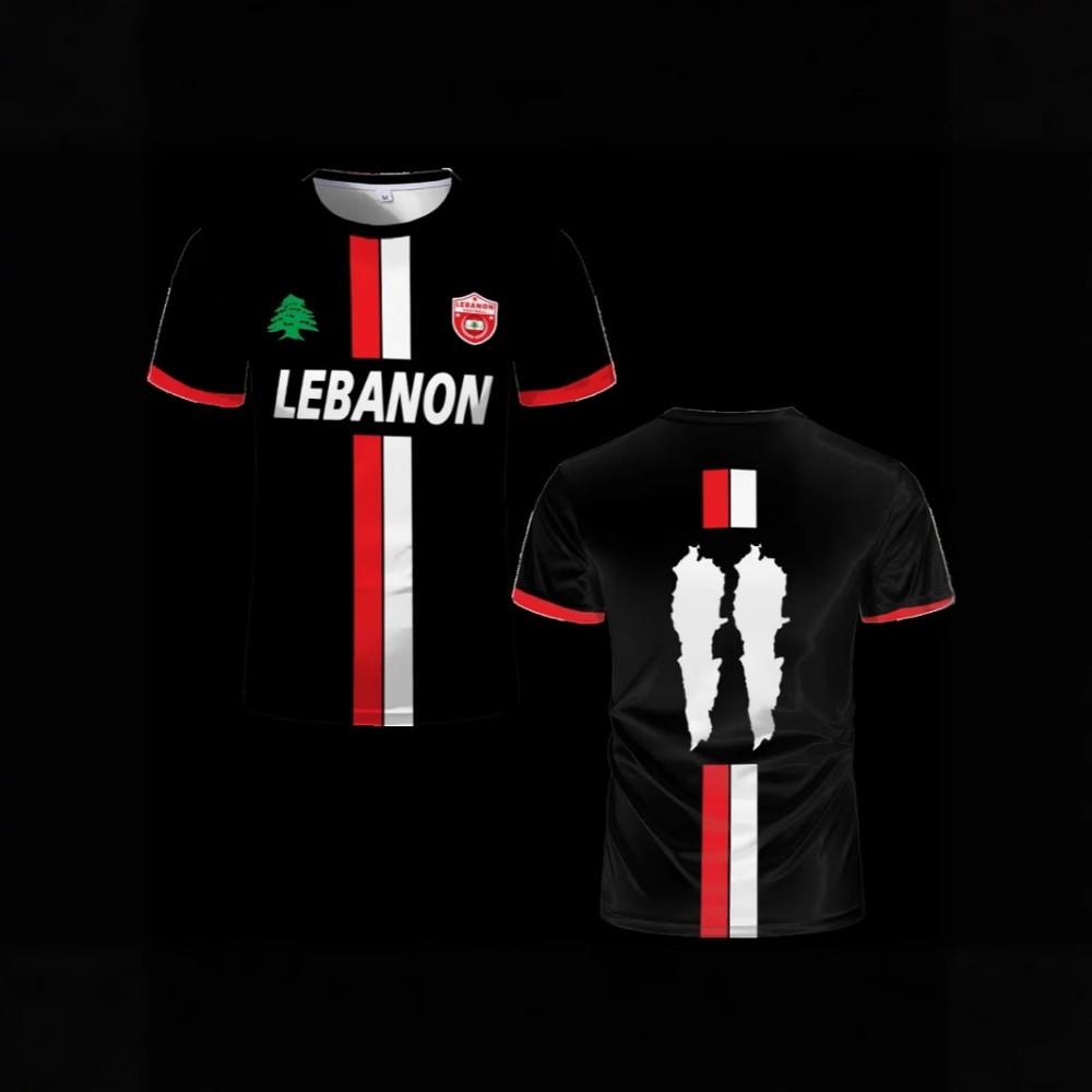Lebanon Inspired Short Sleeve Sports Jersey, Team Style Casual Tee
