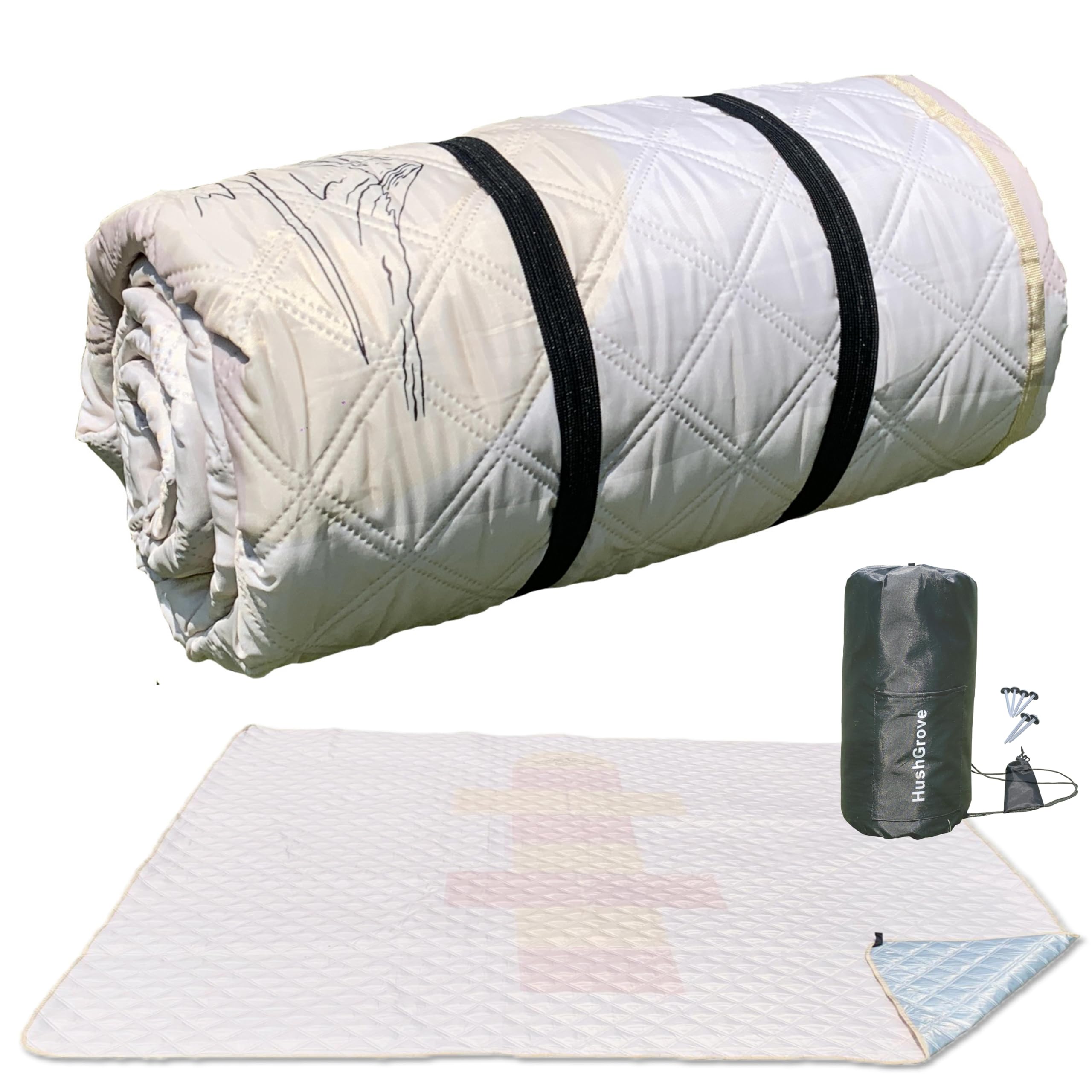 

HushGrove leisure large 200 x 200 stain with pegs for fixing to the waterproof tent double aluminum film storage bag picnic mat with exercise play