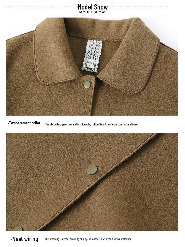 2025 Spring Woolen Coat for Middle-Aged Women - Stylish Short Top for Moms In Their 40s and 50s