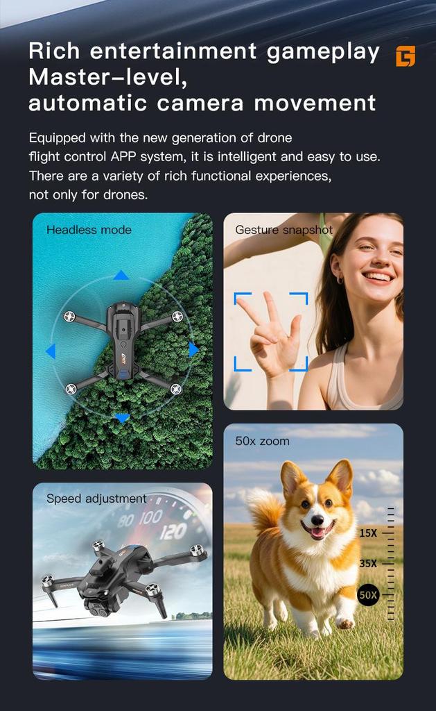 8K HD Mini Foldable Drone: Long Battery Life, Brushless Quadcopter & Large Screen Remote