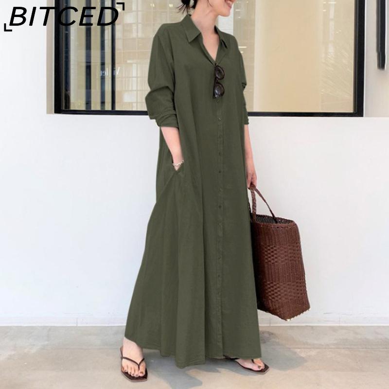 BITCED Women's Long Shirt Dress Sizes: S-5XL Casual Dresses