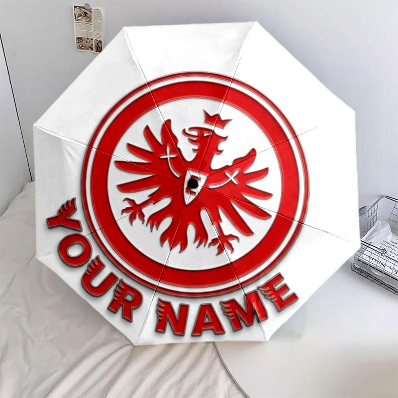 1 PC Automatic Folding Umbrella - Eintracht Frankfurt Custom Name Pattern, Portable & Foldable Design with 8 Ribs, Christmas Birthday Gifts