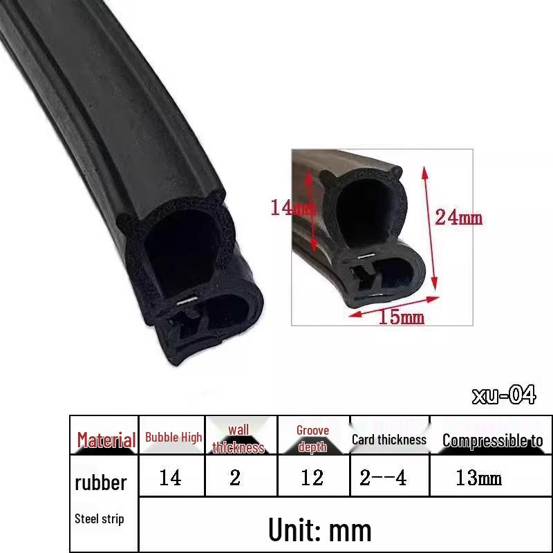 U-Shaped Waterproof Dustproof Rubber Sealing Strip for Cabinets and Car Doors