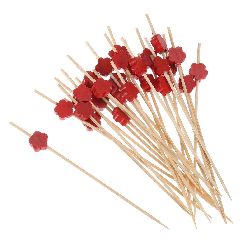 100pcs Bamboo Cocktail Picks Food Fruit Toothpicks Drink Picks Skewer Cake Drinks Party Decorative Skewers 12cm Long Food Sticks