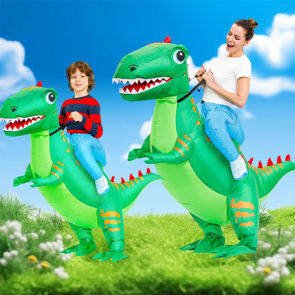 Inflatable Dinosaur Green Costume Adults Child Christmas Halloween Dress Up