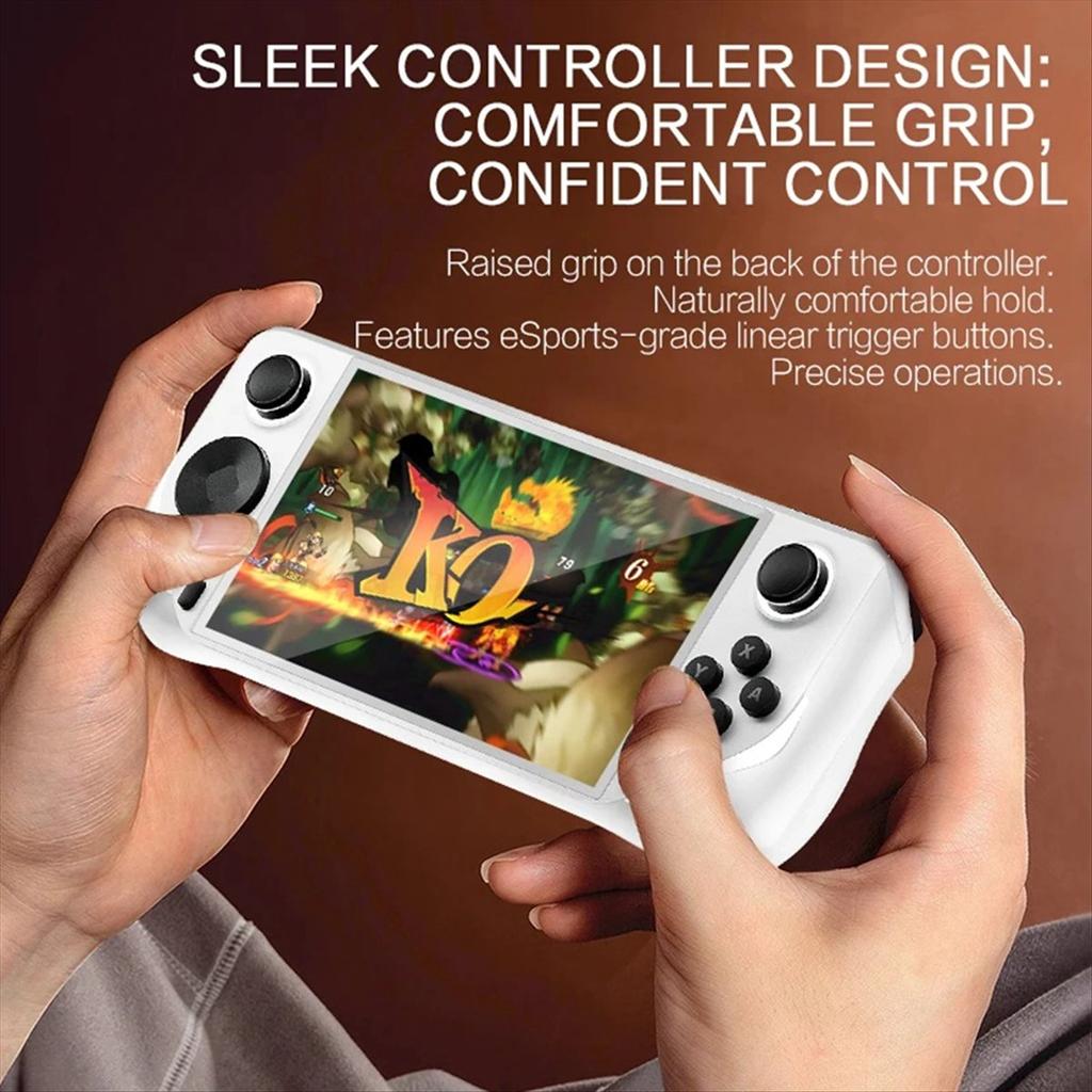 Console de Jogo Portátil E6 64GB 10000+ Jogos 5 Polegadas com Controle Sem Fio Dual 2.4G Suporte para PS1 N64 C