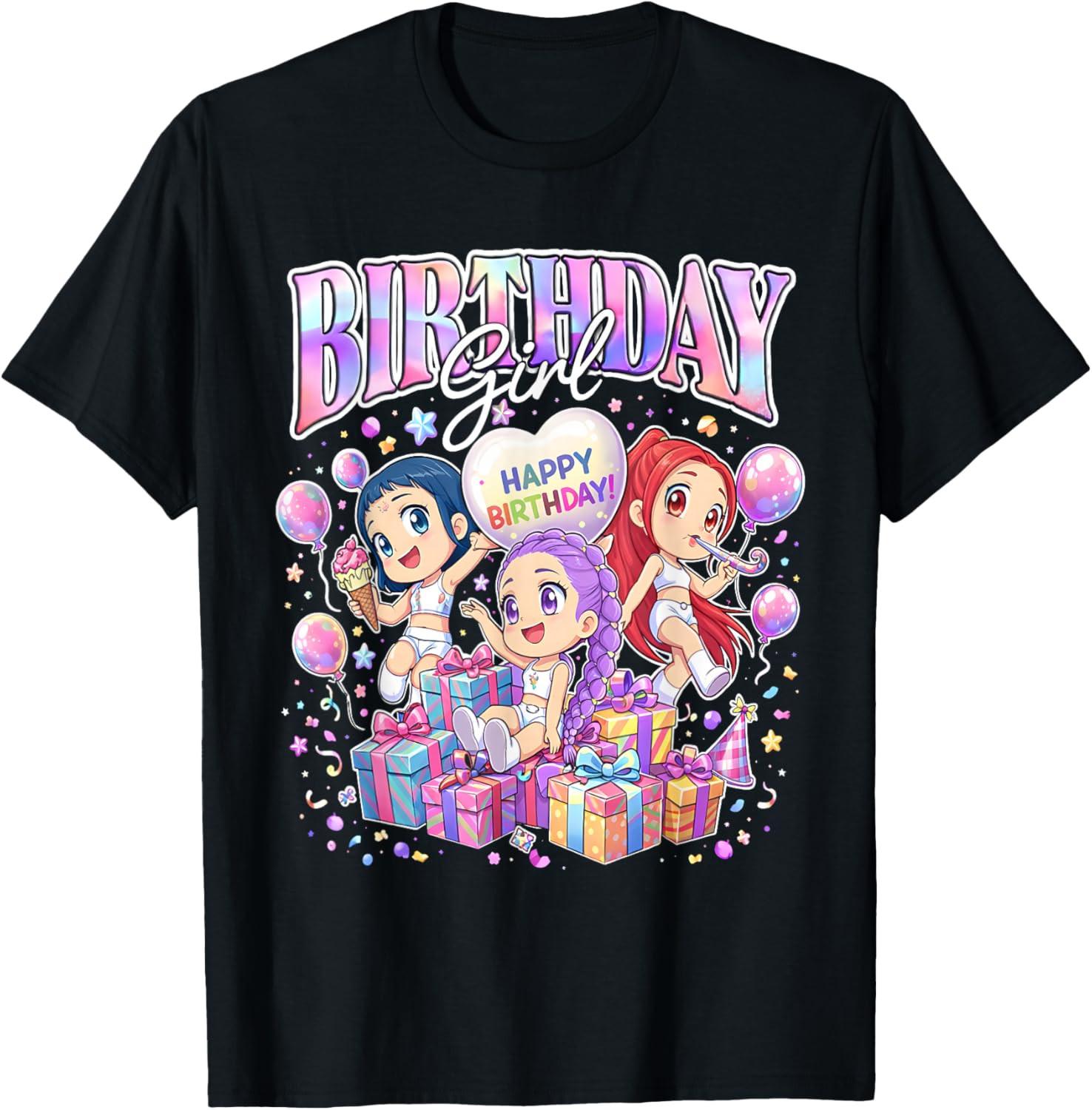 Birthday Girl Cute Chibi Kpop Funny Kids Bday Unisex T-Shirt XXXXL