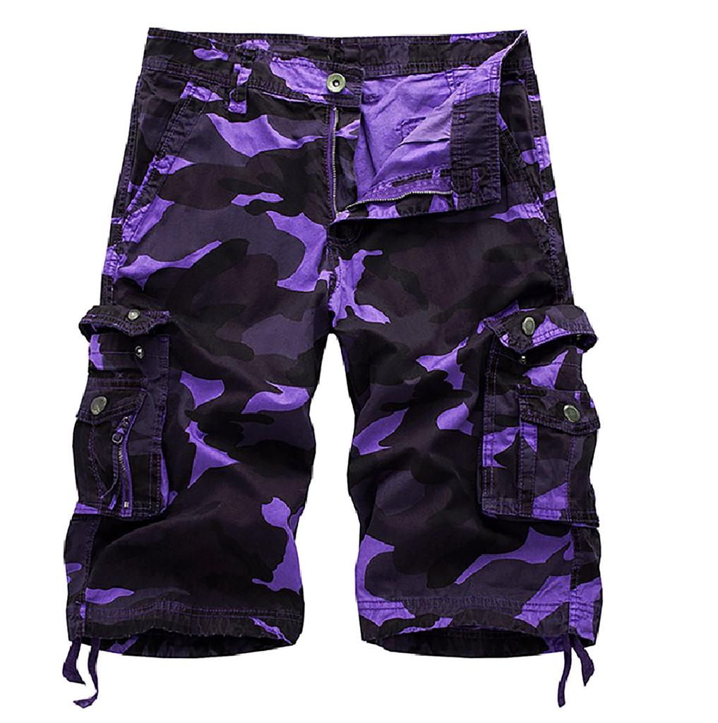 Men's Fashion Camouflage Multi-Pocket Pants Cotton Shorts Overalls Shorts