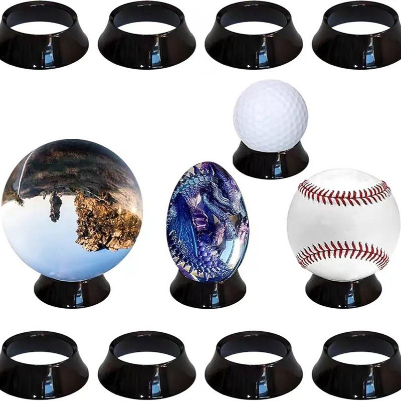 3Pcs Acrylic Display Stand Clear Ring Baseball Stands Plastic Round Stand For Golf Ball Baseball Tennis Ball Spheres Collections