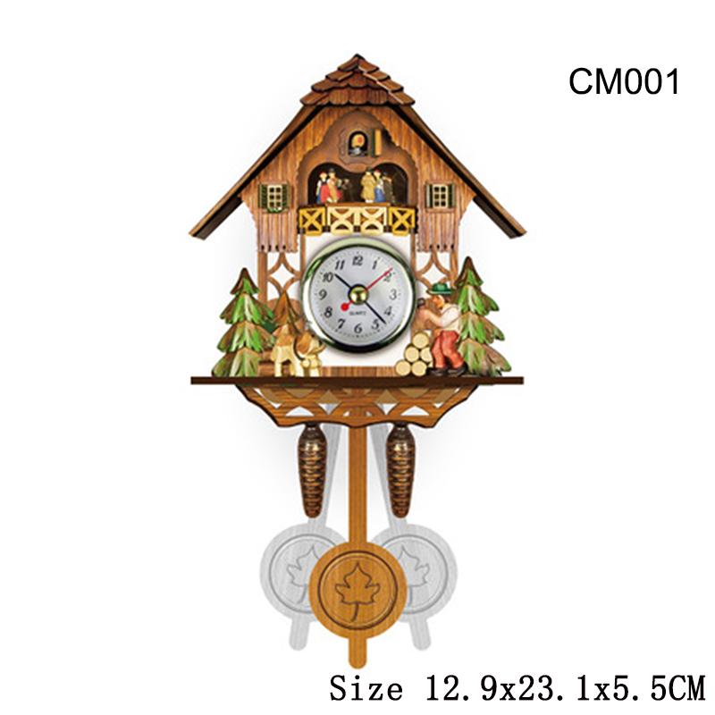Cuckoo Clock Wall Clock Handicraft Vintage Wooden Cuckoo Tree House Clock For Bedroom Living Room Office Home Decoration
