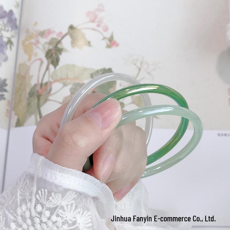 Set Brățări Jingle Glazurate cu Agat Jad Imitat