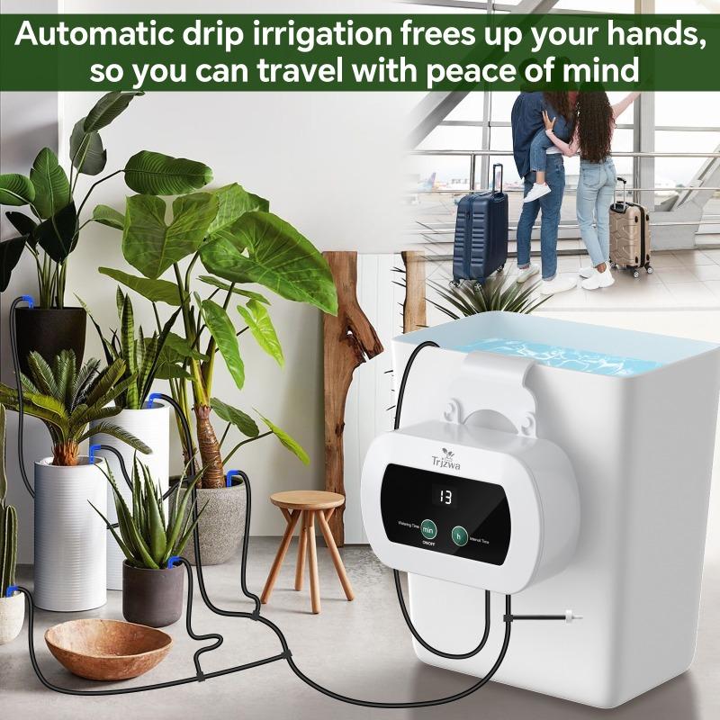 Indoor Automatic Drip Irrigation System,Self Plant Watering Device,300 Timed Watering Programes 10 Drip Tips Etc Drip Accessory