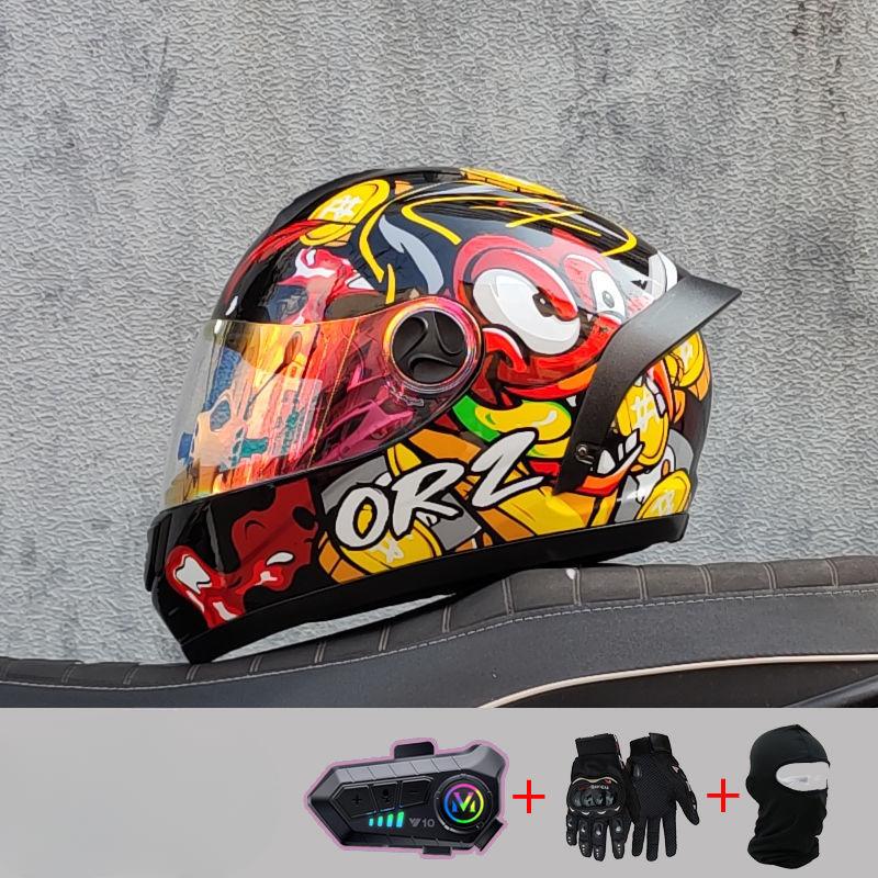 Motorcycle Helmets for Men and Women In Winter Motorcycle Running Helmets for New National Standard Tail Wings for Four Seasons