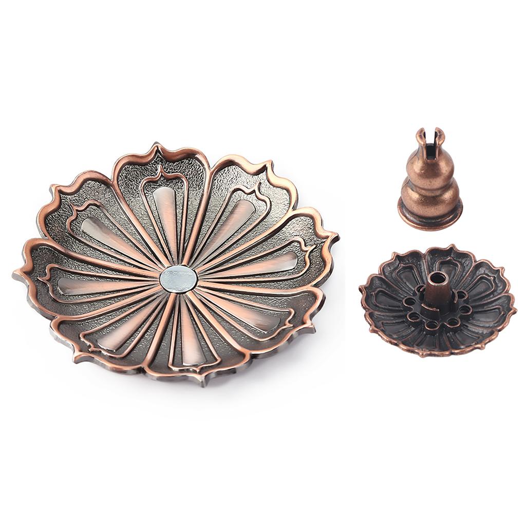 Copper Flower Incense , Flower Modeling Incense Holder Meditation Aid Sleeping Craft Ornament for Home Decor Furnishi