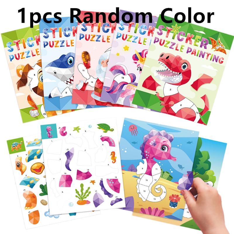 

New Children Scene Stickers DIY Hand-on Puzzle 3D Sticker Books Reusable Cartoon Animal Learning Cognition Toys for Kids Gift