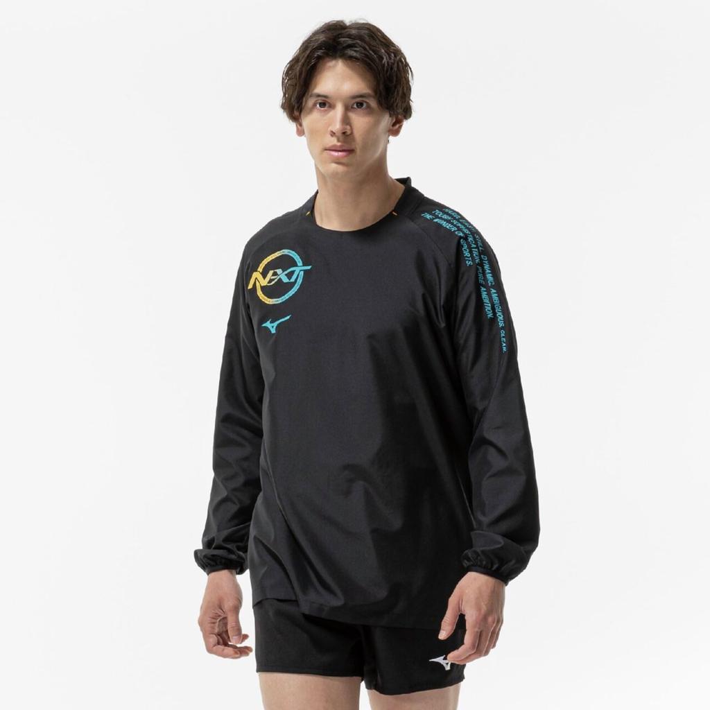Volleyball wear N-XT long-sleeve training top V2MEC501 Unisex Black x Capri Breeze XL