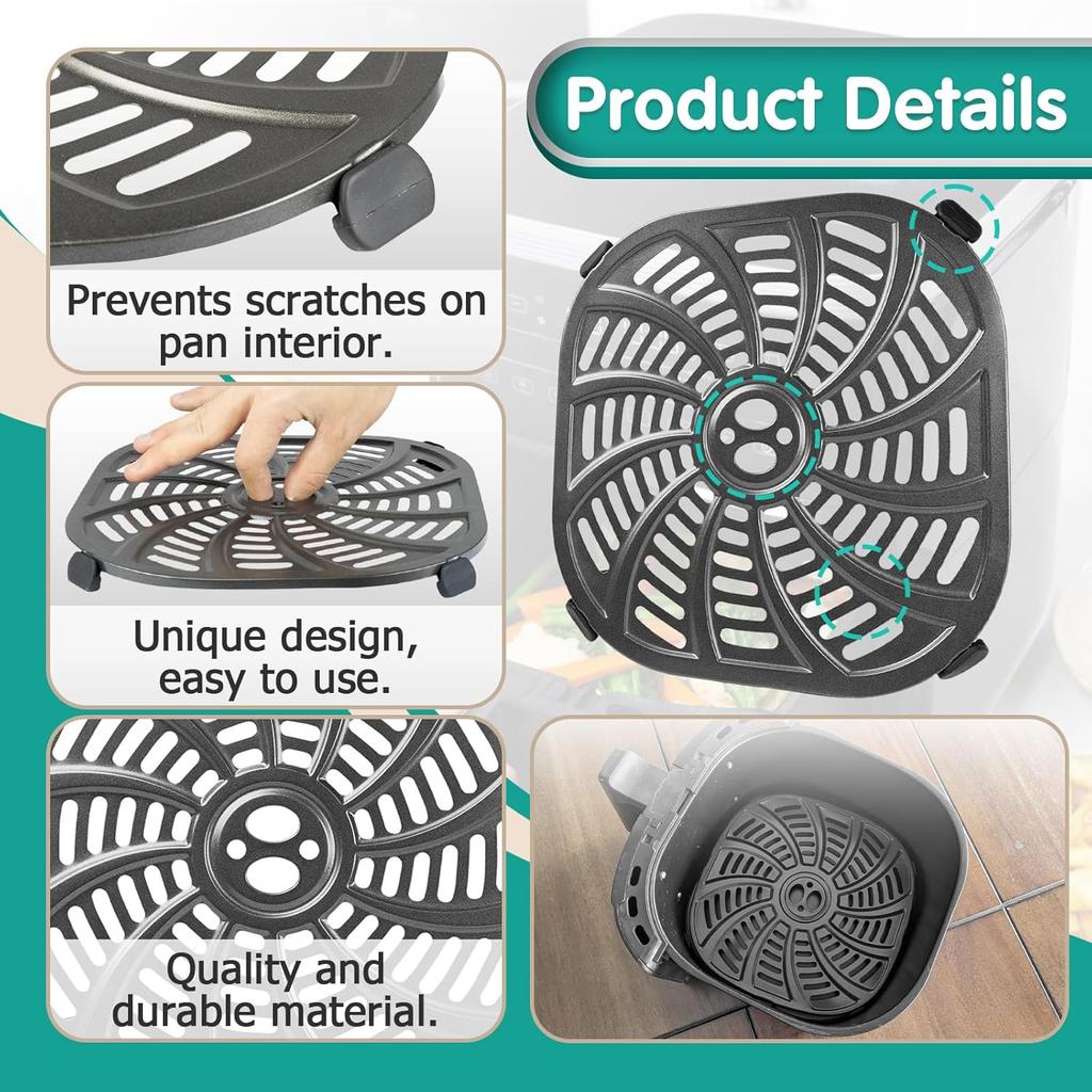 7QT Air Fryer Grill Plate for Gourmia GAF798 GAF716 Air Fryers, 8.97''×8.97'' Air Fryer Tray Replacement for Gourmia, Nonstick Air Fryer Grill Pan