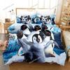 3D Print Cartoon Penguins Madagascar Bedding Set Double Twin King Duvet Cover Comforter Pillowcase Boys Girls Adults Bedroom