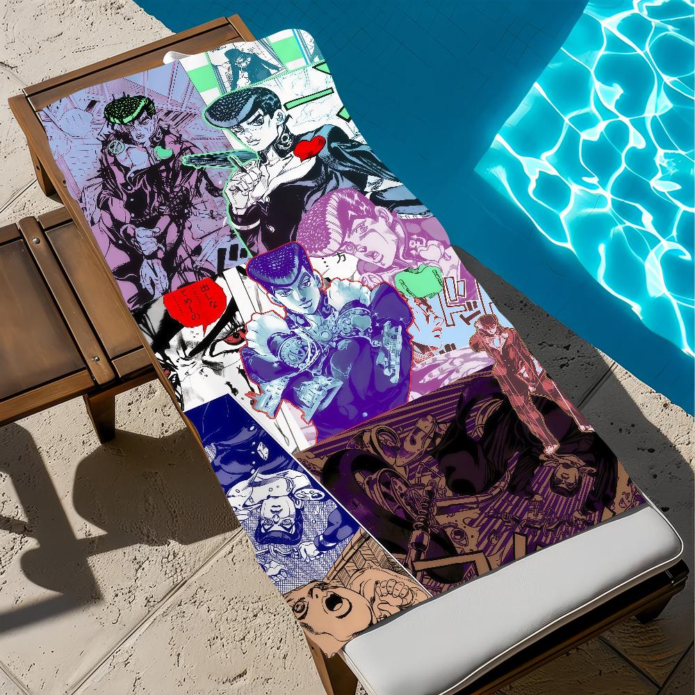 Anime J-JoJo süßes Bizarres Handtuch Groß Schnelltrocknendes Mikrofaser weich Strandtuch für Reise Fitness Sauna Baden Camping