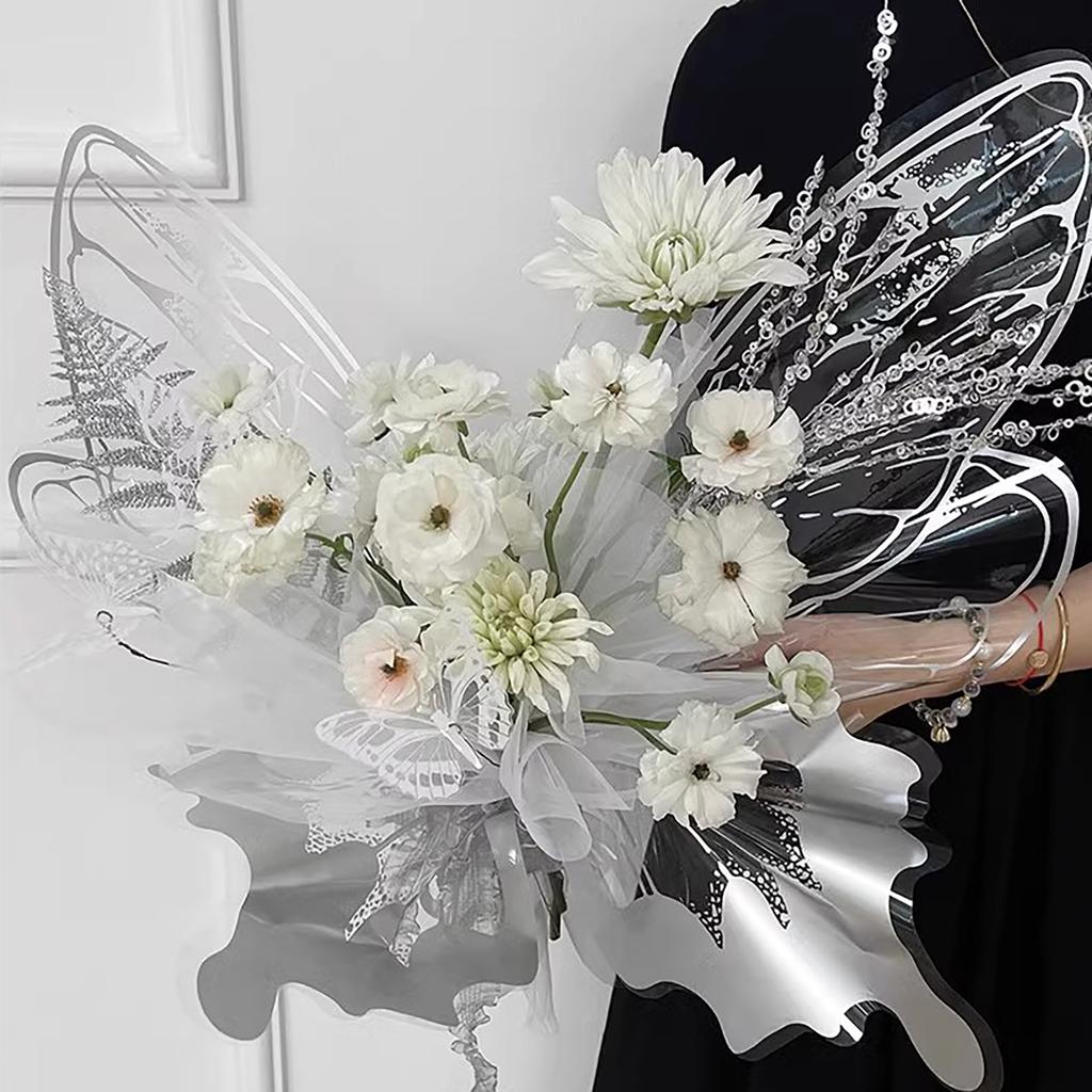 Pack Of 40 Butterfly Pattern Wrapping Paper Sheets Stylish Flowers Packaging Paper Wedding Birthday Party Supplies