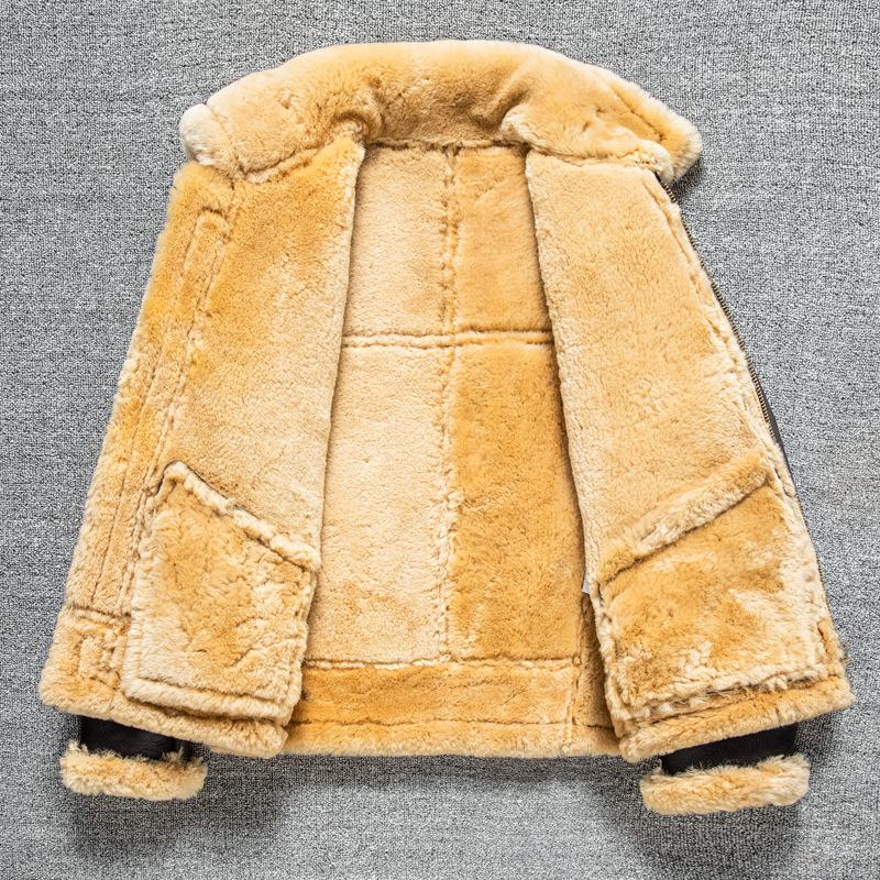 Winter Warm Lapel Thickened Hair Men's PU Leather Jacket Retro Leather Jacket