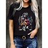 European size Women's Skeleton Heart Swing Graphic Print T-Shirt