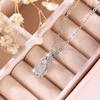 Cute Female White Fire Opal Stone Pendant Necklace Silver Color Oval Necklaces For Women Fashion Wedding Jewelry Gift