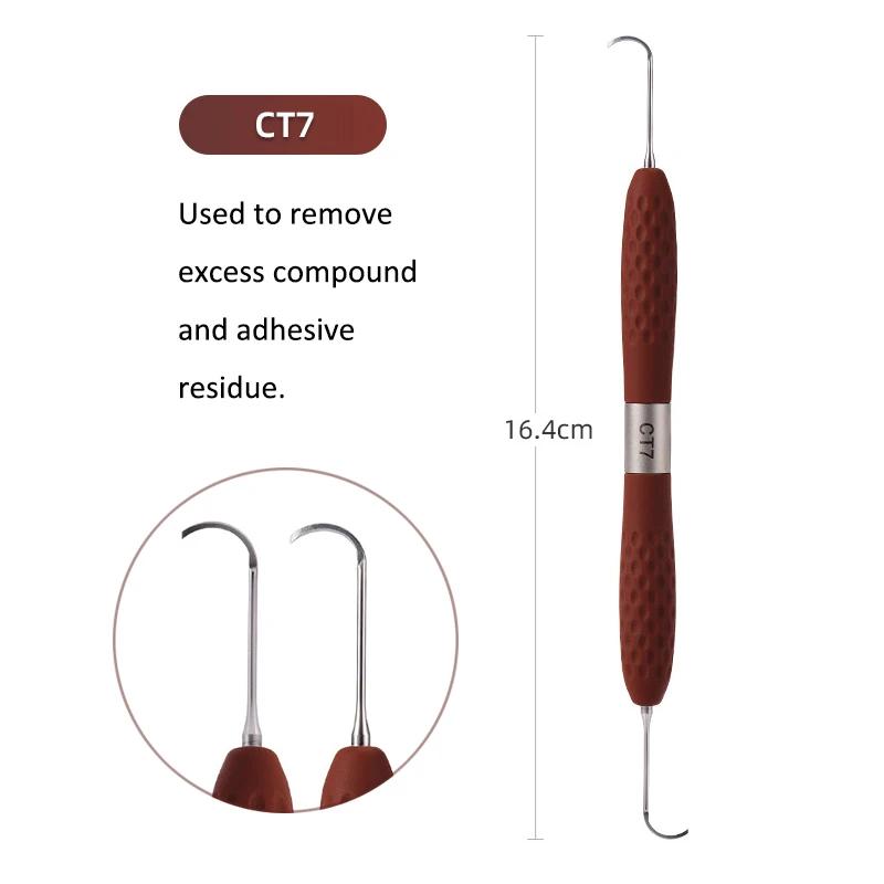 7Pcs/Set Dental Resin Filler Set Plastic Dresser With Silicone Handle Aesthetic Restoration Kit For Resin Knife Spatula Tool