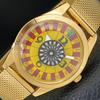 ART DECO VINTAGE REFURBISHED HAND-WINDING SWISS MENS YELLOW DIAL WATCH A701164-5 R205b-a701164